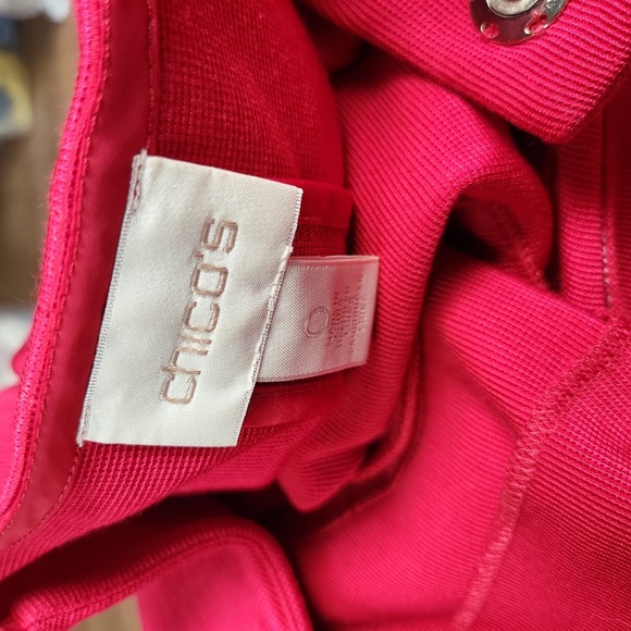 Chicos Drama Ottoman Jacket Elegant Red Women's Coat - Picture 6 of 7